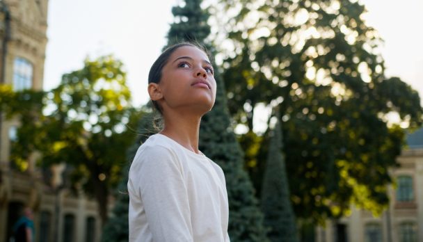 Thoughtful,Pensive,Multiethnic,Girl,African,American,Child,Latino,Schoolgirl,Little