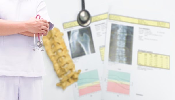 Blurred,Closeup,Top,Views,Bone,Density,Hip,And,Lumbar,Spine