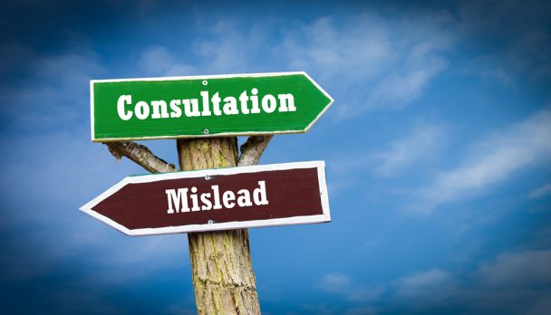 Street,Sign,The,Direction,Way,To,Consultation,Versus,Mislead