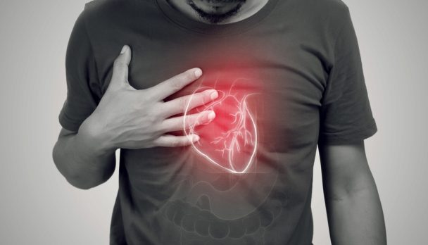 Heart,Failure,Of,Asian,Man,On,A,Gray,Background.
