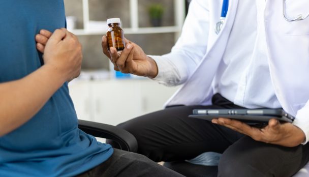 Man,With,Chest,Pain,Consulting,Doctor,At,Hospital,,The,Doctor